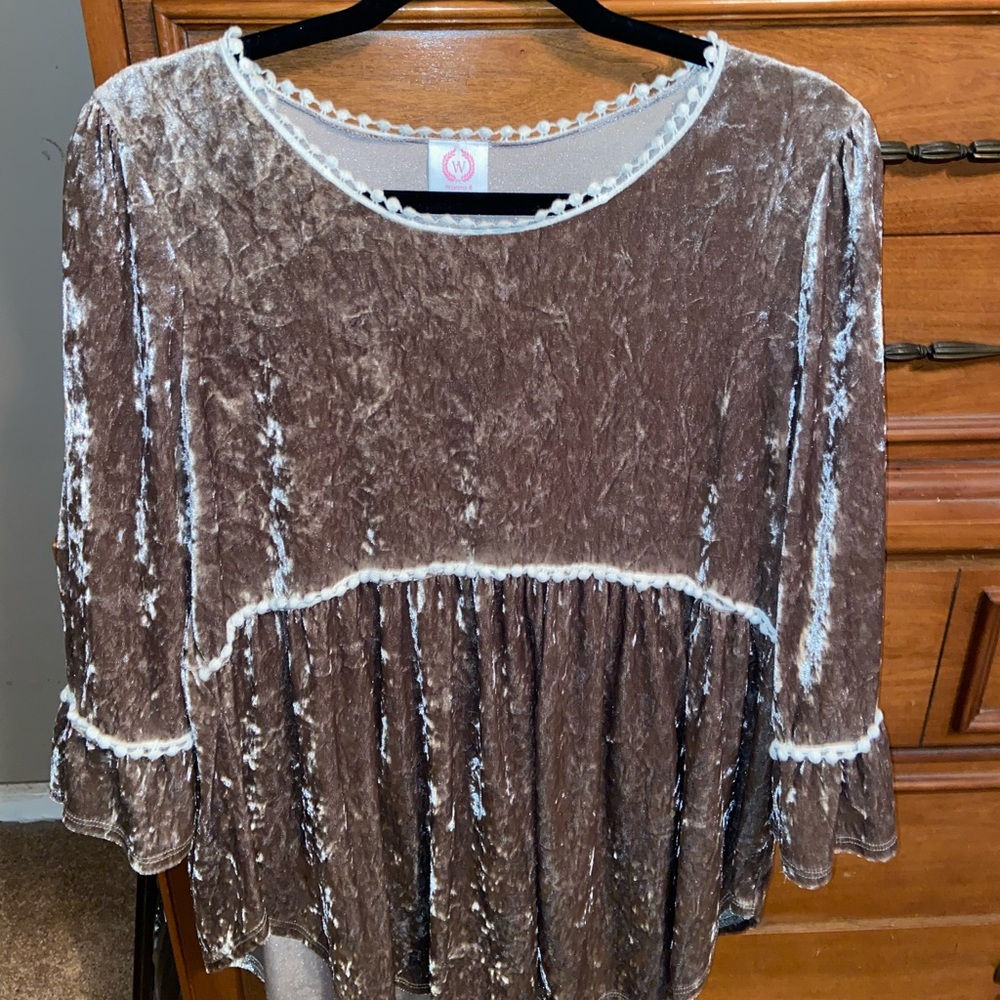 velvet pink blouse
